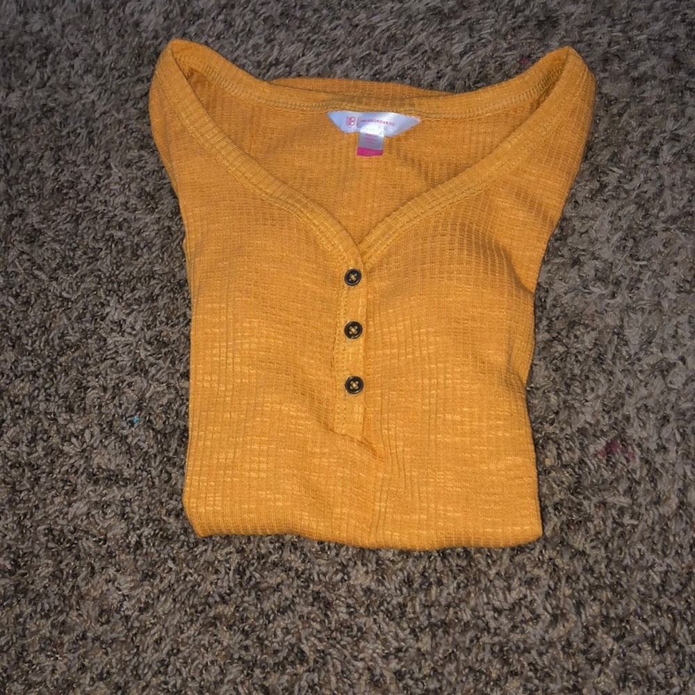 Mustard yellow button down shirt